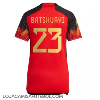 Camisa de Futebol Bélgica Michy Batshuayi #23 Equipamento Principal Mulheres Mundo 2022 Manga Curta
